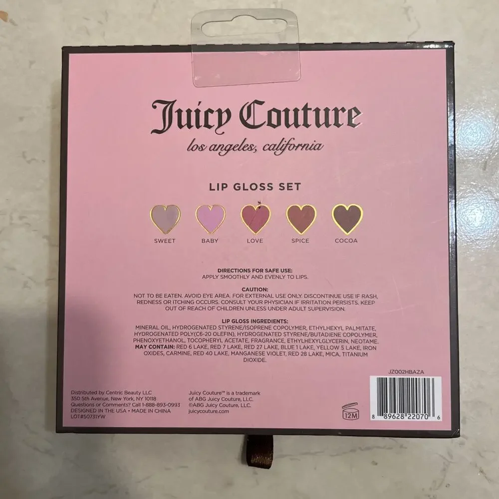 Juicy Couture Lip Gloss Set 5 Shades New In Box